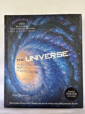 BRAND NEW! THE UNIVERSE :AN ILLUSTRATED HISTORY OF ASTRONOMY- BLUE GALAXY  COVER